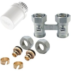Honeywell kit de robinet thermostatique p.radiateur universal intégré 1/2'-3/4' + racc. 16mm droite TL3095W0DY1536