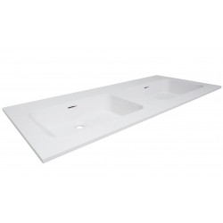 Tablet combo/molto 120x50cm 2 lavabo solide blanc R120OX