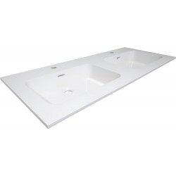 Tablette marbre combo/molto 120x50cm 2 lavabo blanc R120GC