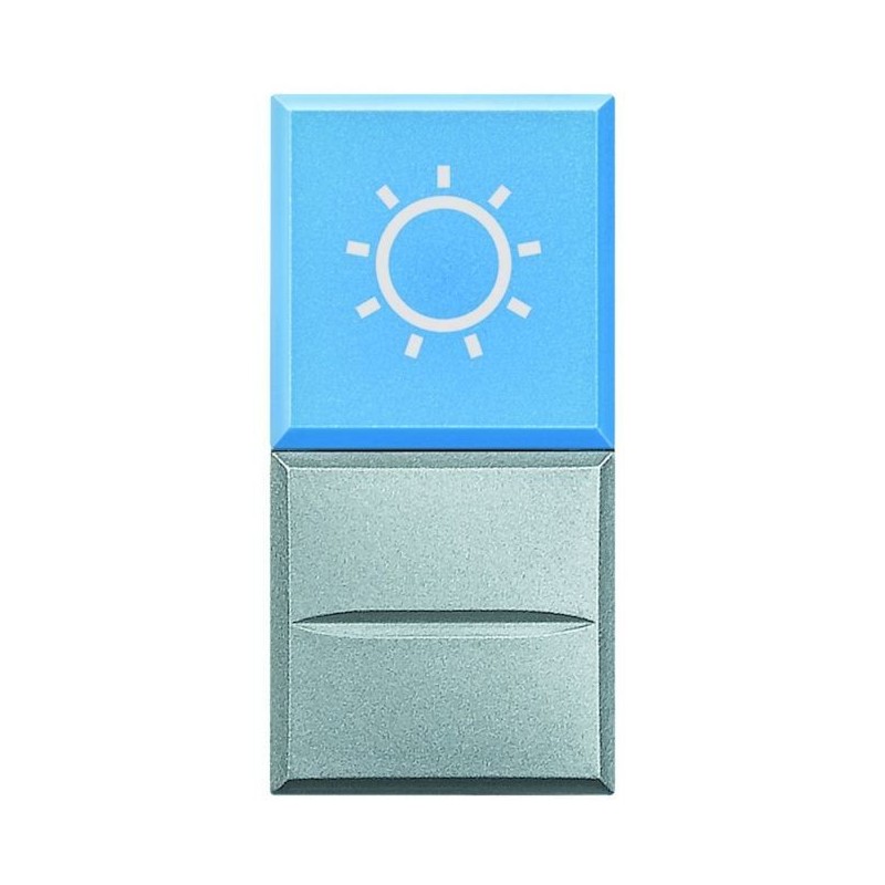 Bticino bouton-poussoir axolute avec voyant - 1p no- bleu - symbole éclairage 230v HC4038LA/230