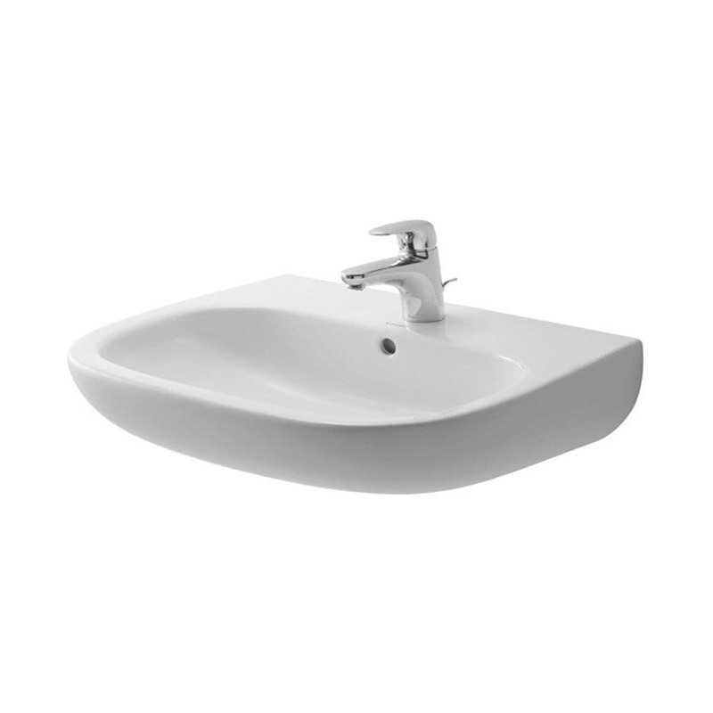 Duravit D code lavabo 60cm blanc en céramique sanitaire avec trop plein rectangulaire avec coin arrondis  S34015387