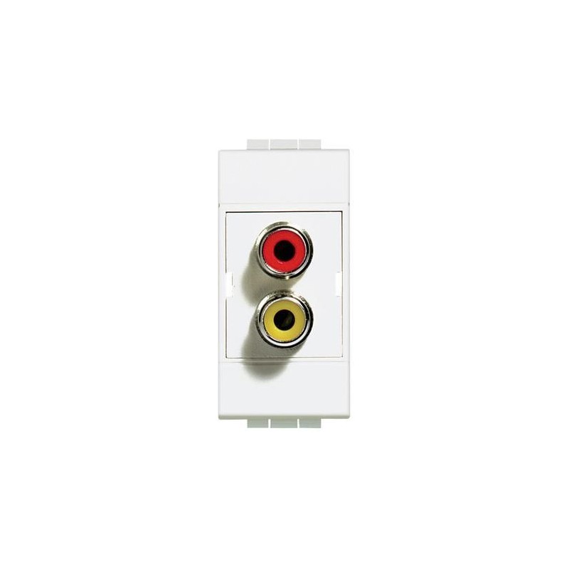 Bticino double connecteur light type rca - rouge/jaune - à souder - 1 module N4269R