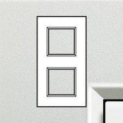 Bticino livinglight - plaque rectangulaire 2x2 modules 71mm argent LNA4802M2AG