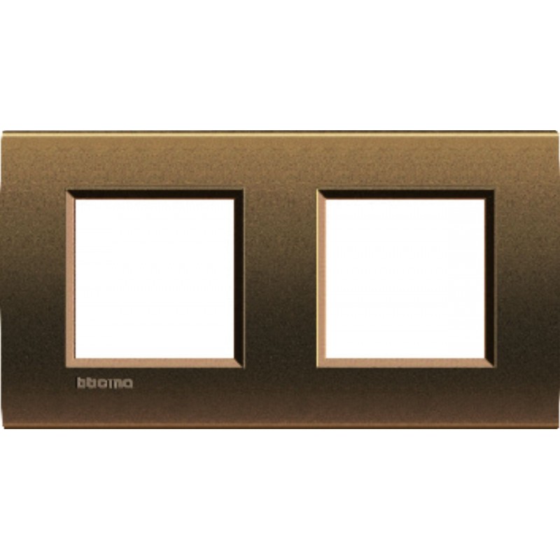 Bticino livinglight - plaque rectangulaire 2x2 modules 71mm bronze LNA4802M2BZ