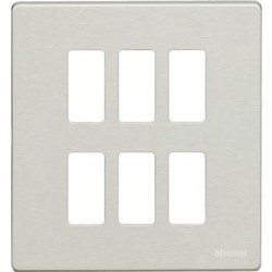 Bticino Plaque de recouvrement Magic - 6 modules - pour support réf. 506LS - Ivoire 506/6/R