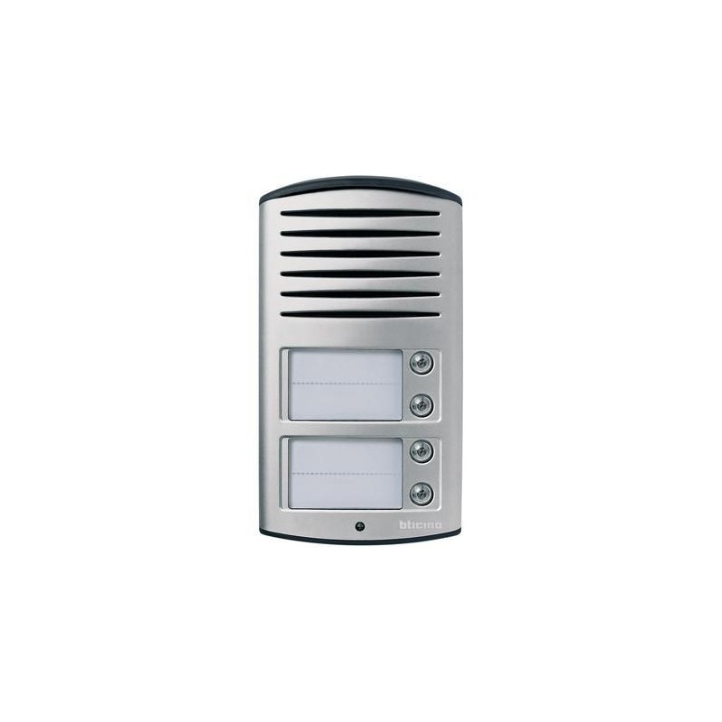 Bticino poste exterieur audio linea 2000 - 2 fils - alu - avec 4 boutons d appels 342941