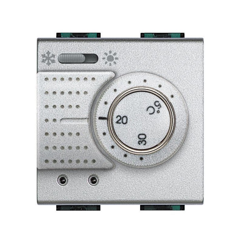 Bticino thermostat d'ambiance light tech 230v 2a - électronique - commutateur été/hiver NT4442