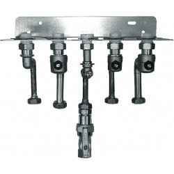 Bulex plaque de montage pour Isotwin themacondens robinet gaz avec 3 robinet d'arrêt et tubes 00243497