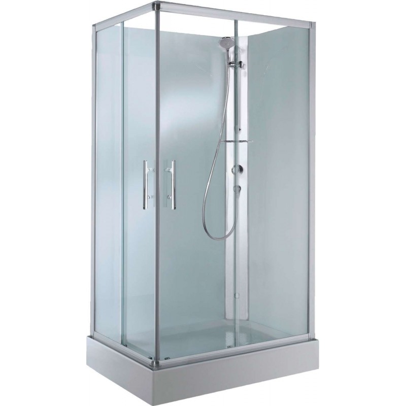 Cabine douche en verre 100-80 avec porte coulissante avec thermostat coin droite. CARA108DT1B