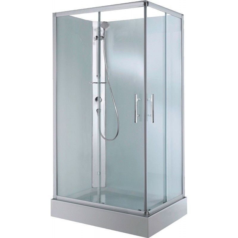 Cabine douche en verre 100-80 portes coulissantes avec thermostat