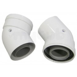 Chaffoteaux coude concentrique de 2 pièces condensation CM avec diamètre 60/100 mm et rayon 45° male/ femelle 3318076
