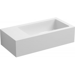 Clou lave-mains flush 3 clou 36cm blanc gauche marbre minerale CL0308032