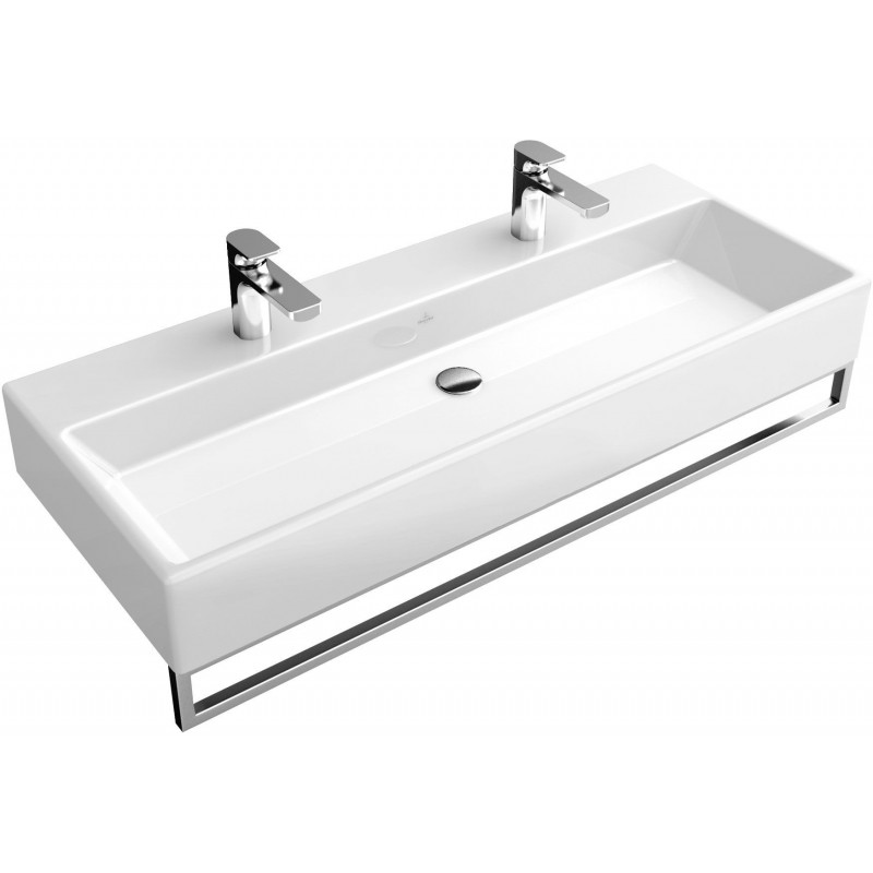 Villeroy & Boch, lavabo 100cm plus 2 trous robinet Memento blanc. 5133A101