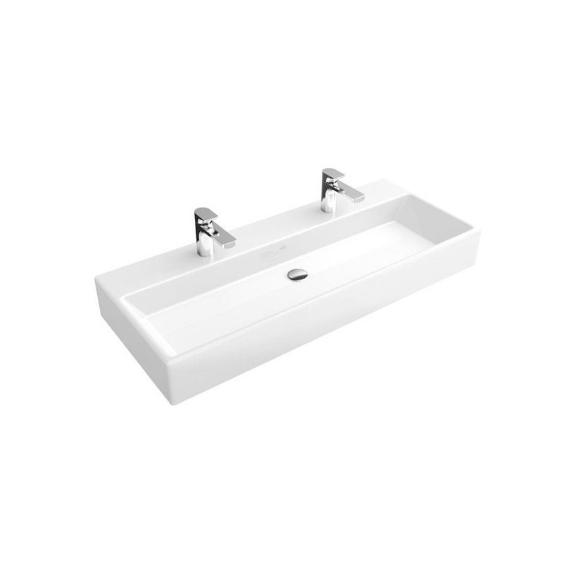 Villeroy & Boch, lavabo pour meuble Memento 120cm plus 2 trous robinet blanc. 5133CG01