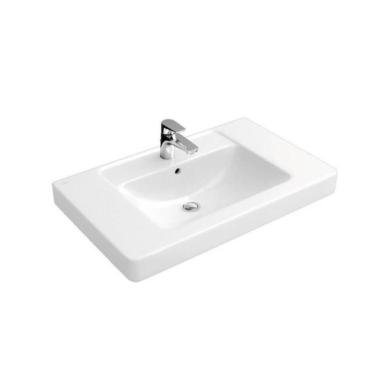 Villeroy & Boch, vasque meuble Memento /subway 80cm  trou robinet blanc. 61168001