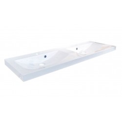 Tablet marmer artificiel city 120x40,6 2 lavabo blanc 156172