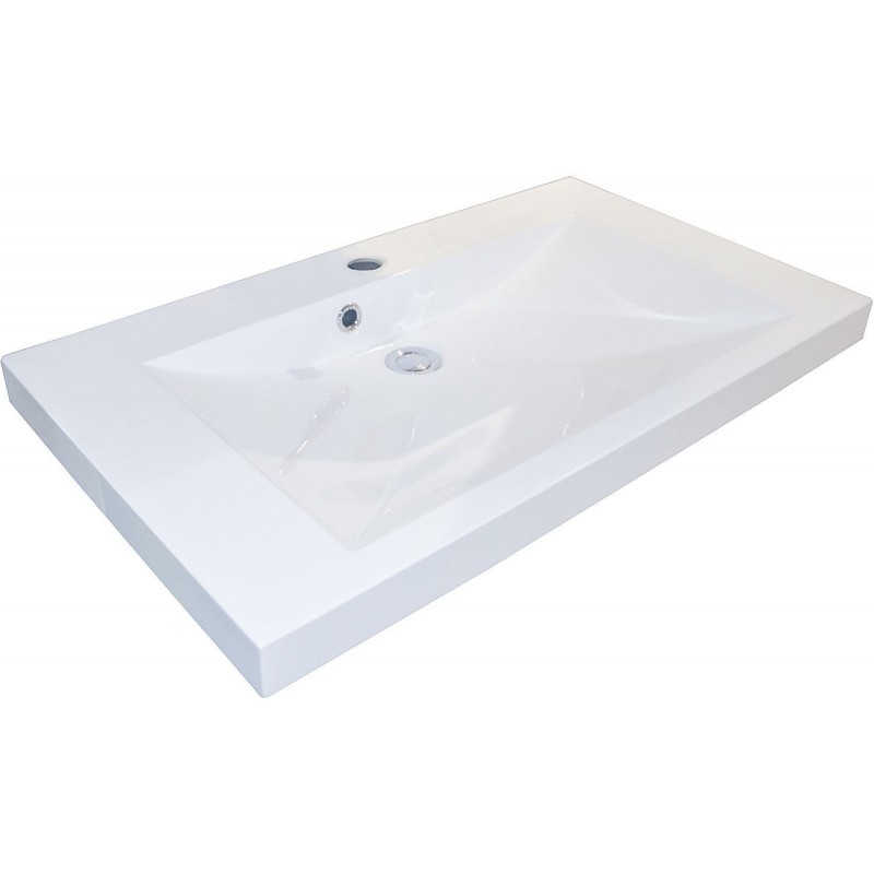 Tablet marmer artificiel city 60x40,6 1 lavabo blanc 156174