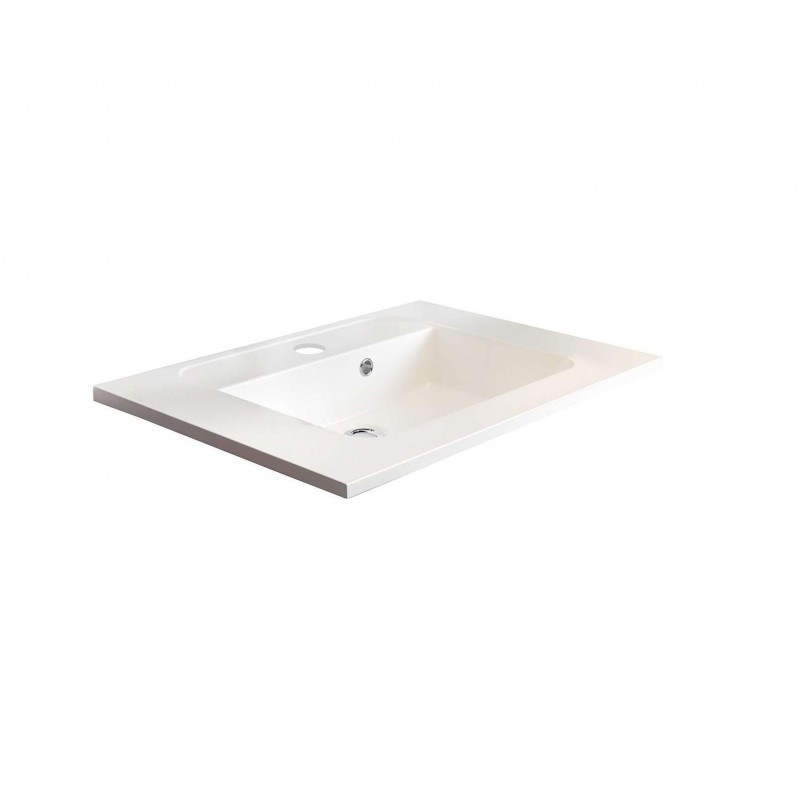 Tablette marbre artificiel combo 1 lavabo central 140cm blanc BDV1401
