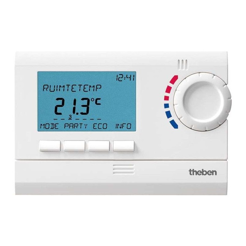 Theben thermostat d'ambiance programmable 24h/7jours 230V classe IV (2%) RAM812TOP2