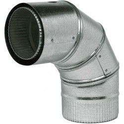 Ubbink tube d'évacuation à double paroi aluminium-galvanisé de rayon 90° et diamètre 150-170 mm 701362