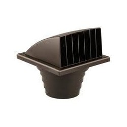 Renson Grille de hotte 741 à clapet et réduction en pvc diamètre 100-110-120-130 brun 57411007