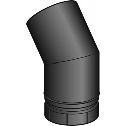 Poujoulat coude poêle pellet 45° avec diamètre 80 mm de couleur noir CDS4580ENMJ+56080122