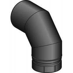 Poujoulat coude poêle pellet 90° avec diamètre 80 mm de couleur noir CDS9080ENMJ+56080142