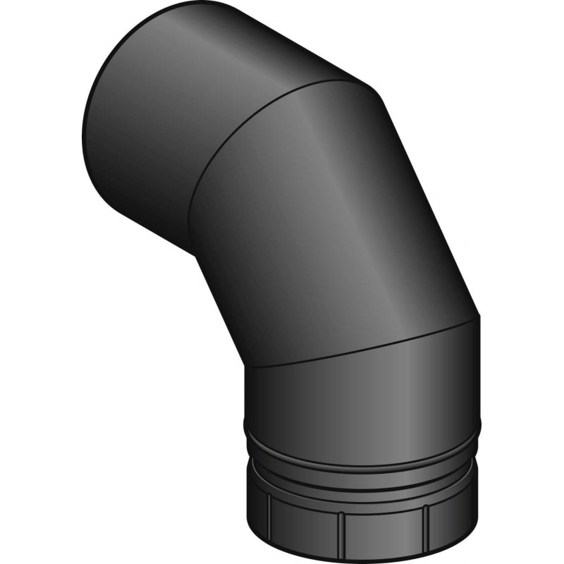 Poujoulat coude poêle pellet 90° avec diamètre 80 mm de couleur noir CDS9080ENMJ+56080142