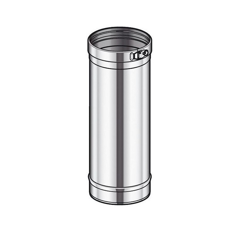 Poujoulat tube à simple paroi inox condenseur de diamètre 100 mm et longueur 45 cm  ED450100CD+44100004