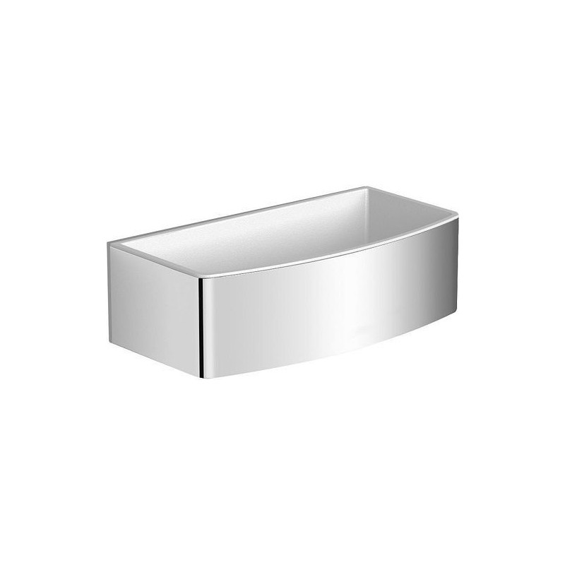 Porte-bouteille/eponge design paspartoe 22x11x7 blanc-chrome 75760MODWH