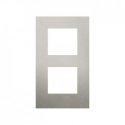 Niko Plaque de recouvrement (60mm) double vertical, inox blanc  250-76200