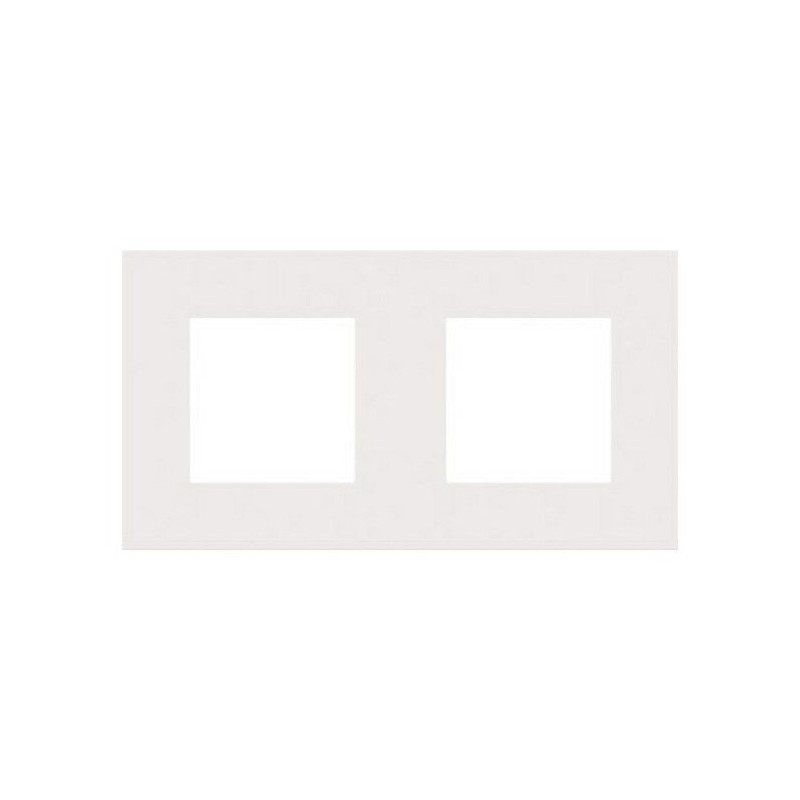 Niko Plaque de recouvrement (71mm) double horizontal, acier blanc 154-76800
