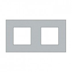 Niko Plaque de recouvrement (71mm) double horizontal, inox blanc 250-76800