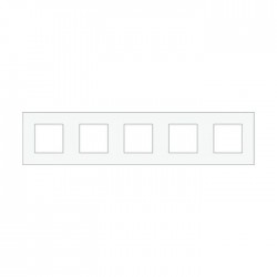 Niko Plaque de recouvrement (71mm) quintuple horizontal, Pure blanc 154-76005