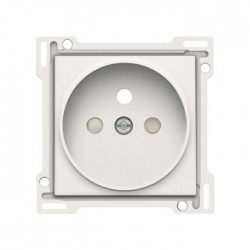 Niko Enjoliveur simple pour prise de courant 2P+A (broche) + sécurité, acier blanc 154-66101