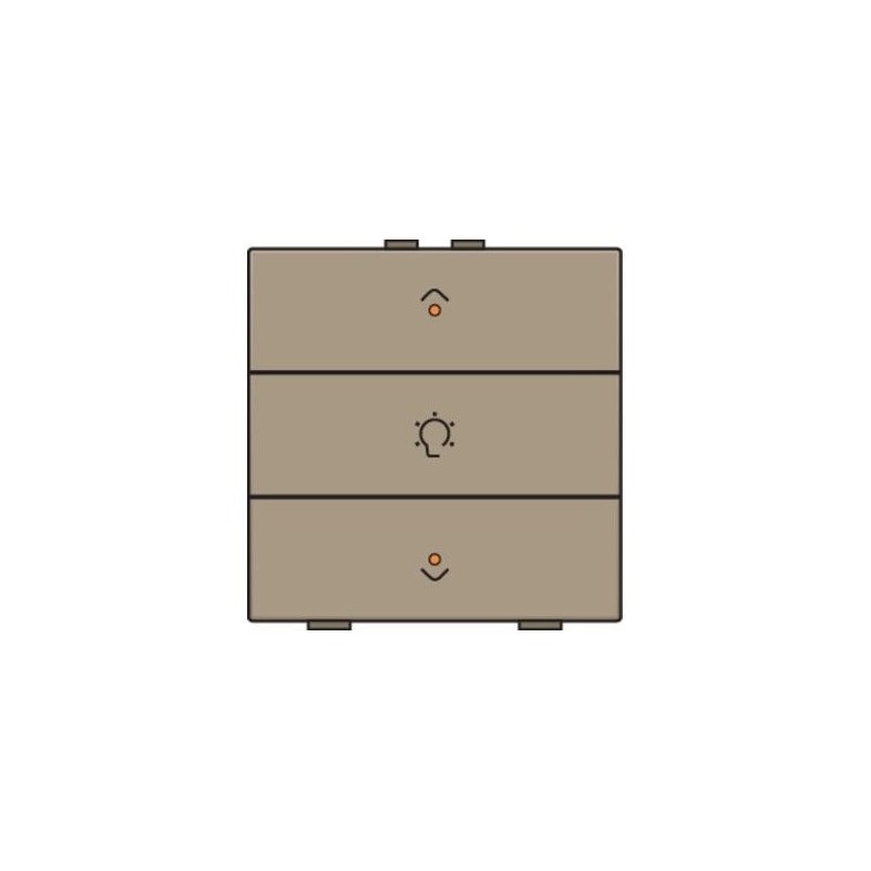 Niko Home Control commande simple variateur avec touche triple+led, bronze 123-52043