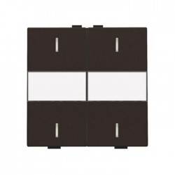 Niko Manette double avec porte-étiquette pour poussoir câble-bus avec feedback, brun 124-00038