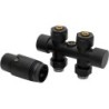 D-DESIGN KIT DE ROBINET RADIATEUR THERMOSTATIQUE BITUBE/MONOTUBE +RACCORD 16MM DROIT NOIR MAT DB1