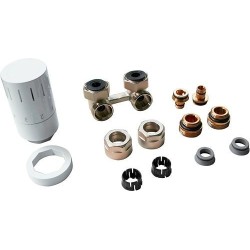 KIT DE ROBINET THERMOSTATIQUE DESIGN UNI 8 EQUERRE AVEC RACCORDS 16MM 53110006