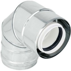 UNIFLOW COUDE CONCENTRIQUE 80/125MM 90° INOX/PP WXPX81290