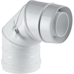 UNIFLOW COUDE CONCENTRIQUE + PORTE D'INSPECTION 80/125MM 90° ALU/PP WBCUR90IS