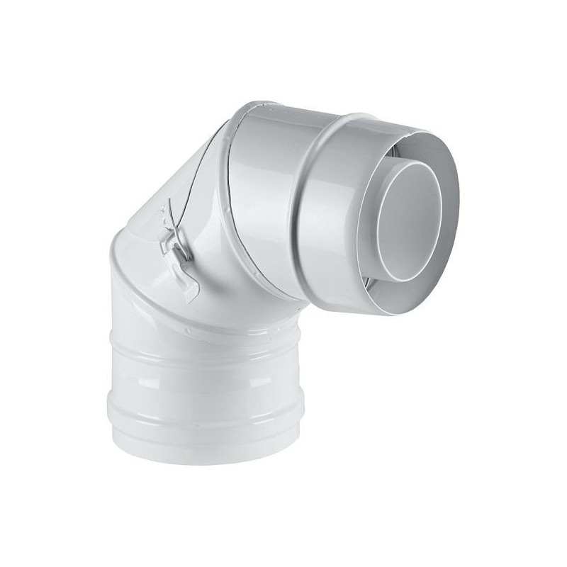 UNIFLOW COUDE CONCENTRIQUE + PORTE D'INSPECTION 80/125MM 90° ALU/PP WBCUR90IS