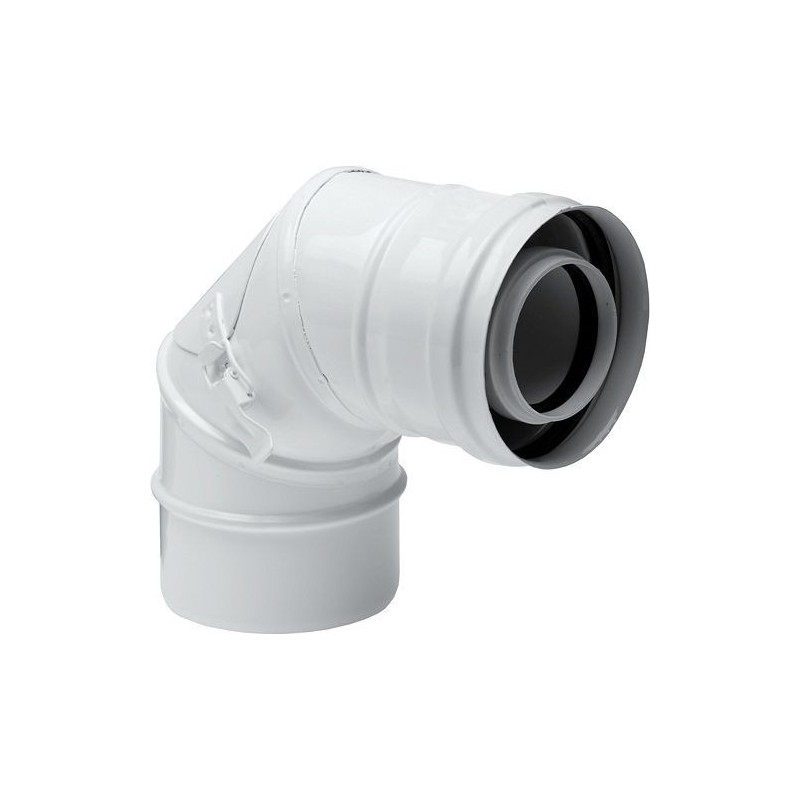 UNIFLOW COUDE CONCENTRIQUE + PORTE D'INSPECTION 60/100MM 90° ALU/PP WBCUR61090IS