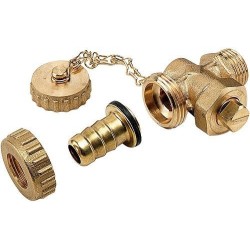 VANNE DE REMPLISSAGE ET DE VIDANGE 3/8' +BOUCHON ET CHAINE 739003