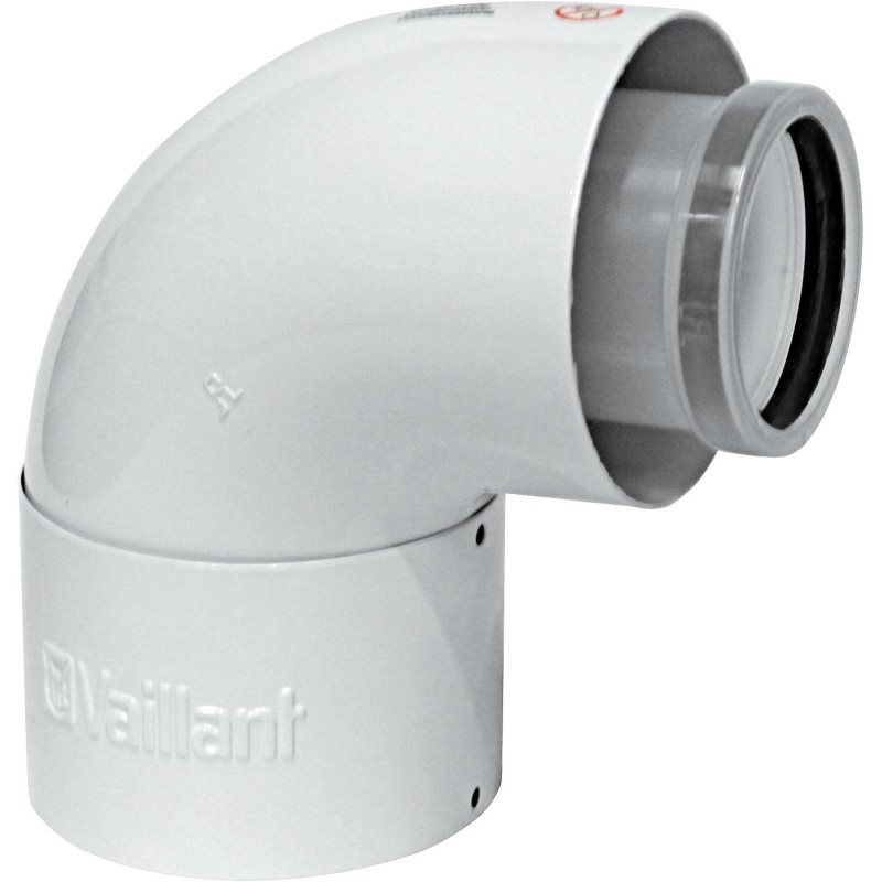Coude 90° Vaillant 303910 pour ventouse concentrique 60/100mm, compatible avec chaudières gaz à condensation ecoTEC.