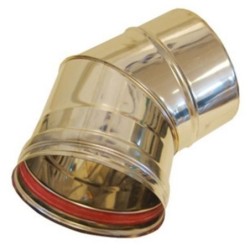 Isoleco Coude 45° en inox simple paroi diamètre 130 mm 314604130