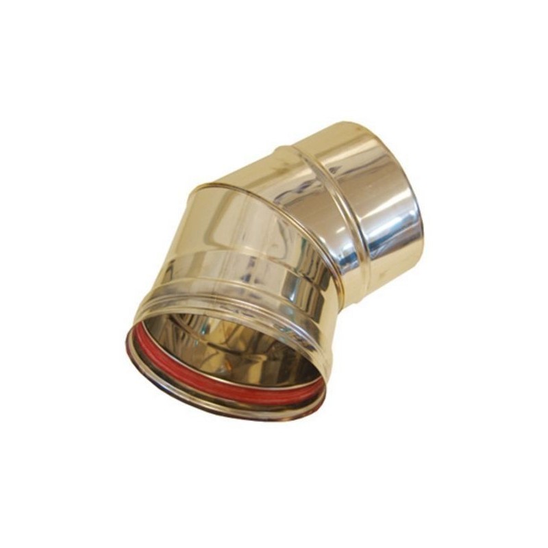 Isoleco Coude 45° en inox simple paroi diamètre 150 mm 314604150