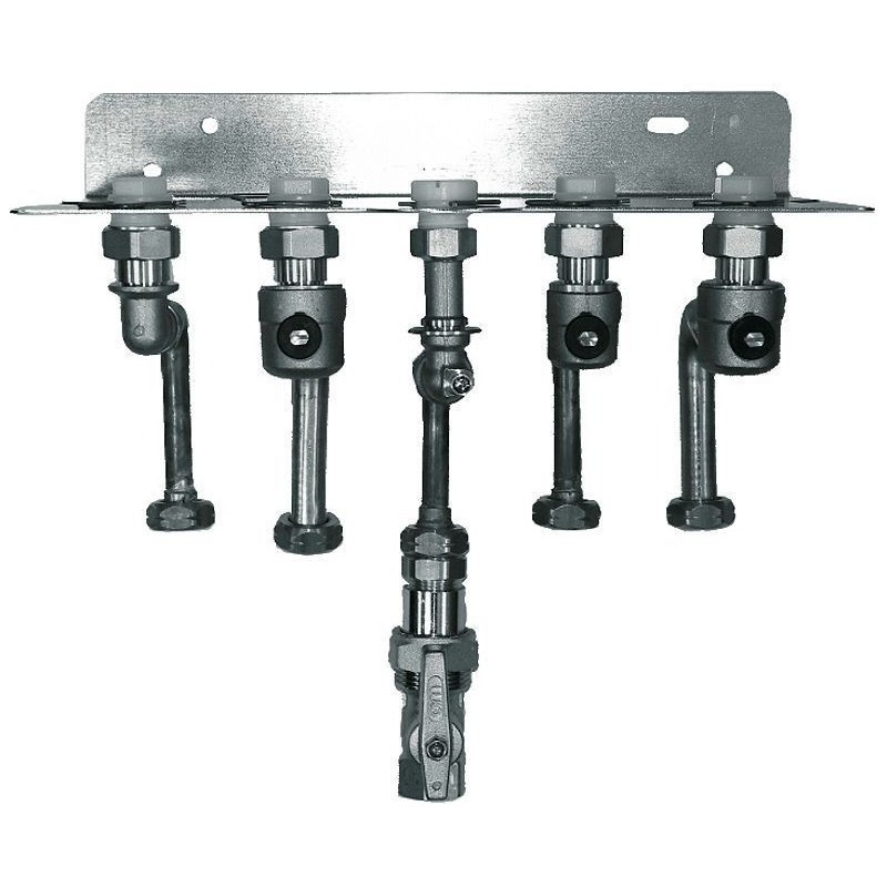 Bulex plaque de montage pour Isotwin themacondens robinet gaz avec 3 robinet d'arrêt et tubes 0020106759