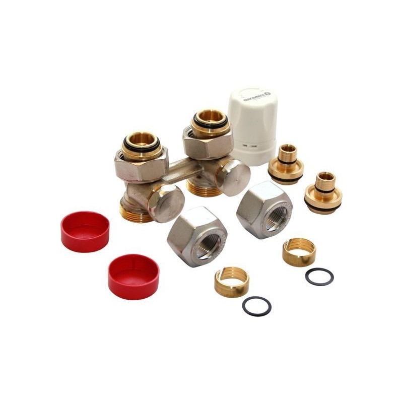 Giacomini bloc h avec tête manuel et 2 raccordement 18aa-16mm droit BE387Y026